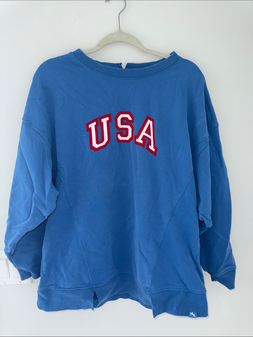Target Blue USA Crewneck Sweatshirt with Red & White Appliqué